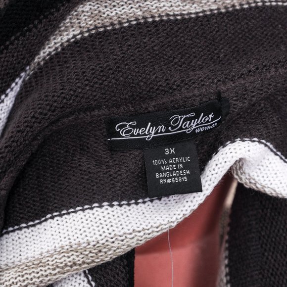 NWT Gray & White Stripe Hooded Cardigan - 2x - Picture 5 of 5